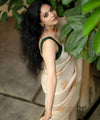 Cream Banarasi Silk Saree | Traditional Wedding Wear