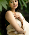 Cream Banarasi Silk Saree | Traditional Wedding Wear