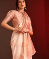 Cream Banarasi Silk Saree | Traditional Wedding Wear