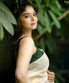 Cream Banarasi Silk Saree | Traditional Wedding Wear