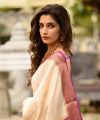 Cream Banarasi Silk Saree | Traditional Zari Weave