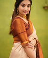 Cream Banarasi Silk Saree | Wedding & Festive Wear