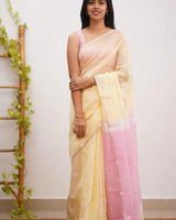 Cream Cotton Saree | Ethnic Wear for Women