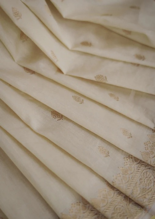 Cream Cotton Saree | Ethnic Wear for Women