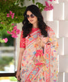 Cream Cotton Saree | Traditional Handloom Wear