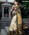 Cream Jacquard Silk Saree | Bridal & Festive Wear