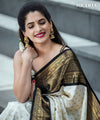Cream Jacquard Silk Saree | Bridal & Festive Wear