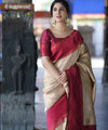 Cream Kanjivaram Silk Saree | Traditional Zari Weave