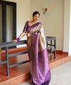 Cream Kanjivaram Silk Saree | Traditional Zari Weave