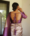 Cream Kanjivaram Silk Saree | Traditional Zari Weave