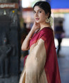 Cream Kanjivaram Silk Saree | Traditional Zari Weave