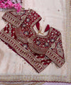 Cream Rangoli Silk Saree with Stitched Embroidery Blouse | RD LAXMI