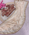 Cream Rangoli Silk Saree with Stitched Embroidery Blouse | RD LAXMI