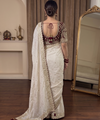 Cream Rangoli Silk Saree with Stitched Embroidery Blouse | RD LAXMI