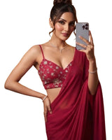 Crimson Red Bollywood Designer Saree | Party & Festive Wear