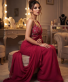 Crimson Red Bollywood Designer Saree | Party & Festive Wear