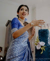 Dark Blue Kanjivaram Silk Saree | Wedding & Reception Wear
