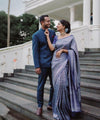 Dark Blue Kanjivaram Silk Saree | Wedding & Reception Wear