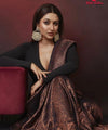 Dark Brown Banarasi Silk Saree | Festive & Party Wear