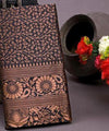 Dark Brown Banarasi Silk Saree | Festive & Party Wear