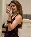 Dark Brown Banarasi Silk Saree | Traditional Zari Weave
