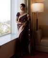 Dark Brown Cotton Saree | Daily & Festive Wear