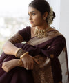 Dark Brown Cotton Saree | Daily & Festive Wear