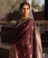 Dark Brown Cotton Saree | Daily & Festive Wear