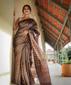 Dark Brown Cotton Saree | Everyday Ethnic Wear