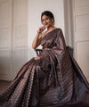 Dark Brown Cotton Saree | Everyday Ethnic Wear