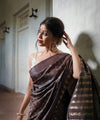Dark Brown Cotton Saree | Everyday Ethnic Wear