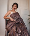 Dark Brown Cotton Saree | Everyday Ethnic Wear