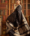 Dark Brown Jacquard Silk Saree | Traditional Wedding Wear