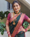 Dark Dreen Jacquard Silk Saree | Wedding & Festive Wear