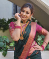 Dark Dreen Jacquard Silk Saree | Wedding & Festive Wear