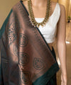 Dark Green Banarasi Silk Saree | Bridal & Festive Wear