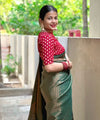 Dark Green Banarasi Silk Saree | Bridal & Festive Wear