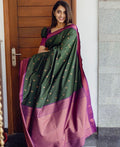 Dark Green Banarasi Silk Saree | Ethnic Wear for Women