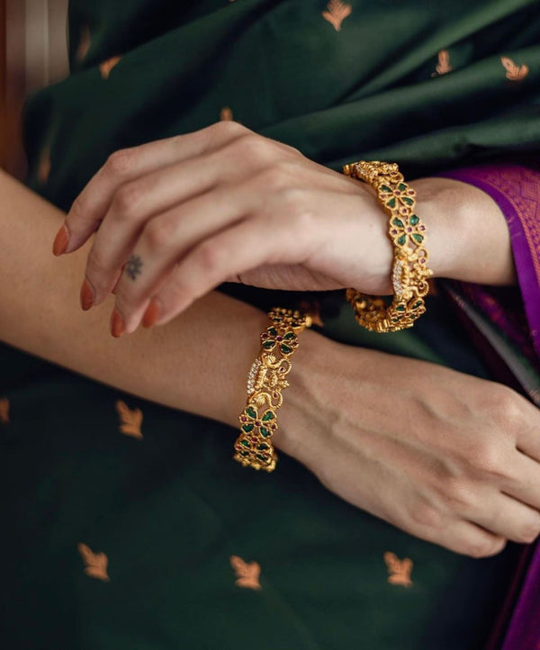 Dark Green Banarasi Silk Saree | Ethnic Wear for Women