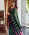 Dark Green Banarasi Silk Saree | Ethnic Wear for Women