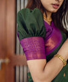 Dark Green Banarasi Silk Saree | Ethnic Wear for Women