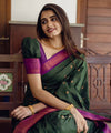 Dark Green Banarasi Silk Saree | Ethnic Wear for Women