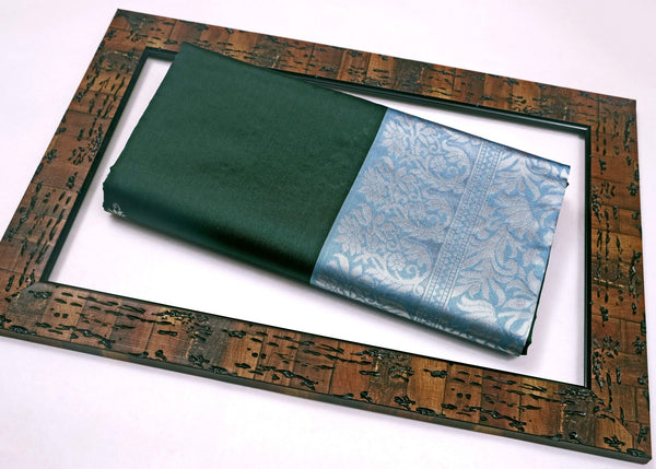 Dark Green Banarasi Silk Saree | Festival & Ceremony Wear
