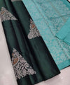 Dark Green Banarasi Silk Saree | Festival & Ceremony Wear
