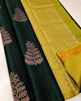Dark Green Banarasi Silk Saree | Festive & Party Wear