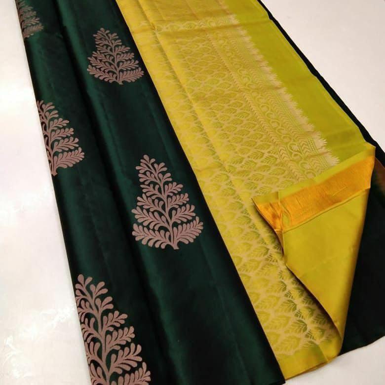 Dark Green Banarasi Silk Saree | Festive & Party Wear