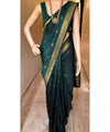 Dark Green Banarasi Silk Saree | Traditional Wedding Wear