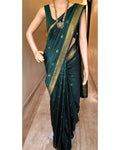 Dark Green Banarasi Silk Saree | Traditional Wedding Wear
