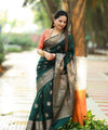 Dark Green Banarasi Silk Saree | Traditional Wedding Wear