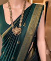 Dark Green Banarasi Silk Saree | Traditional Wedding Wear
